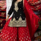 Elegant Pure Chinon Silk Top With Embroidery And Sequence Work Plazzo And Dupatta Ensemble