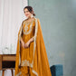 Graceful Pure Chinnon Silk Ensemble Showcasing Heavy All-Over Coding Sequin Embroidery Work