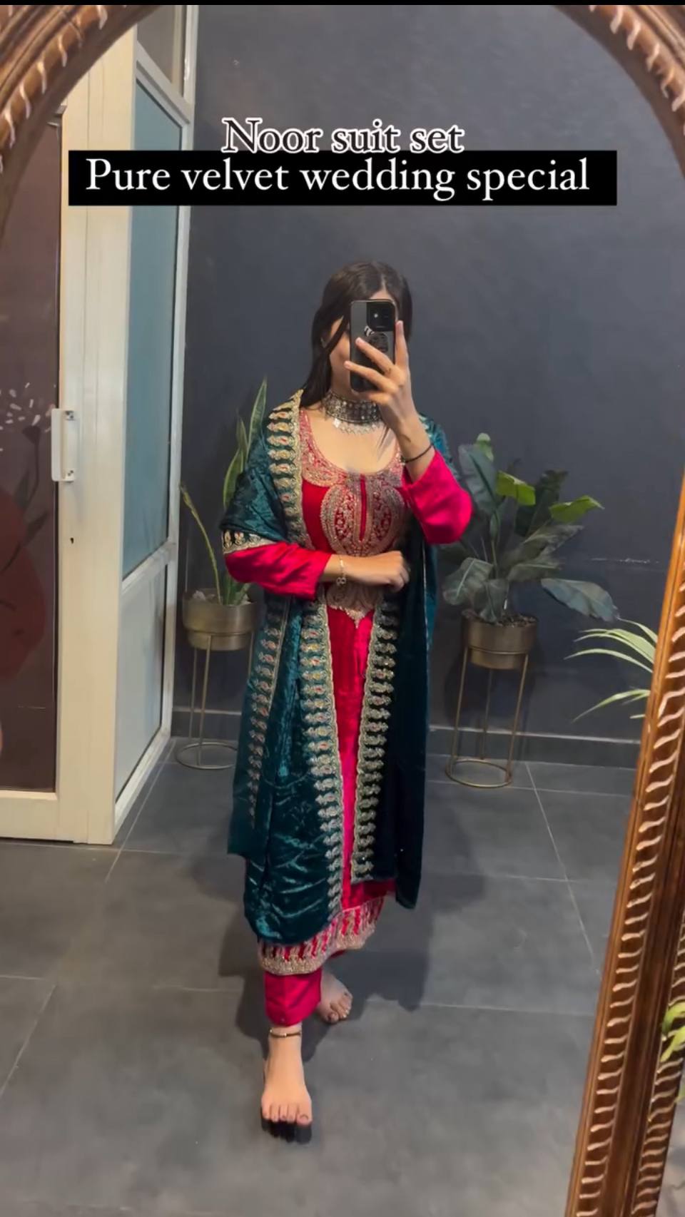 Ready To Wear Premium Velvet Top Plazzo With Fancy Dupatta And Heavy Embroidery Work