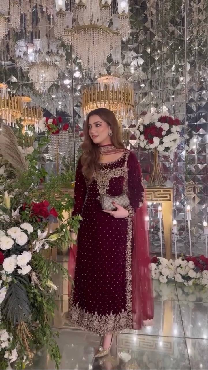 Diya -NSR Party Wear Velvet Designer Top-Dupatta set