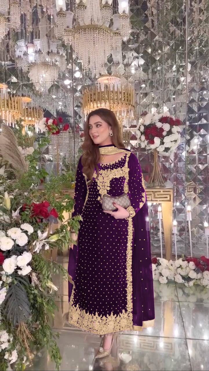 Diya -NSR Party Wear Velvet Designer Top-Dupatta set