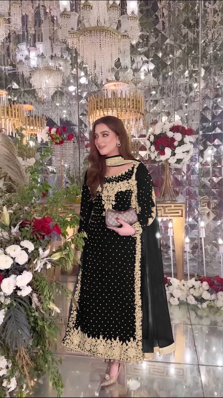 Diya -NSR Party Wear Velvet Designer Top-Dupatta set