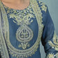 Graceful Pure Chinnon Silk Ensemble Showcasing Heavy All-Over Coding Sequin Embroidery Work