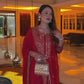 Elegant Chinon Silk Sharara Suit with Delicate Embroidery, Sequins and Matching Dupatta