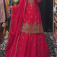Chinon Silk Sequence Embroidered Suit with Lined Sharara & Dupatta