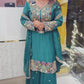 Exclusive Party Wear Outfit with Chinon Silk Sharara and Embroidered Dupatta