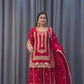 Karwa Chauth Special Heavy Faux Georgette Top-Plazzo Set with Sequence & Embroidery Work
