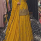 Chinon Silk Sequence Embroidered Suit with Lined Sharara & Dupatta