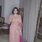 Beautifully Embroidered Long Kurti with Sparkling Sequins and Plazzo-Dupatta Combo